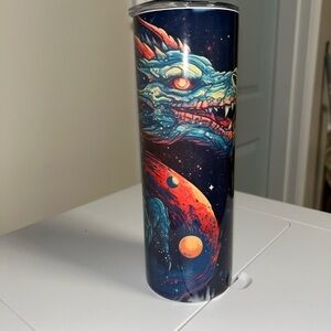 Dragon Space Travel Stainless Tumbler - Blue and Orange